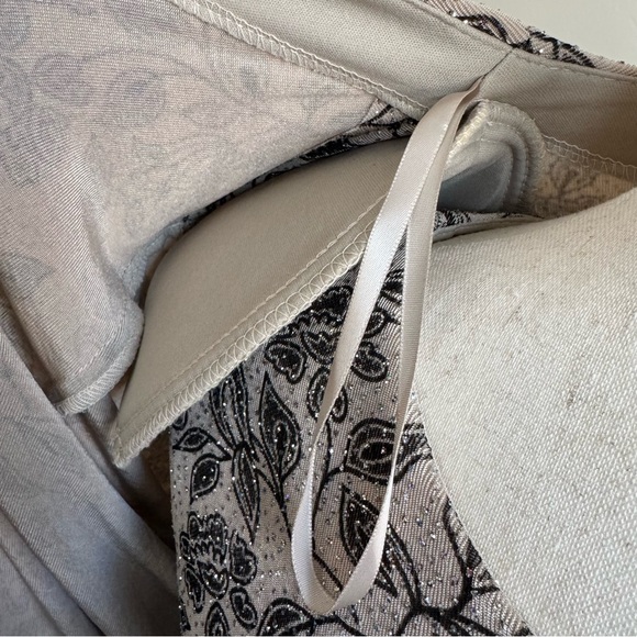 ALEX EVENINGS 2 Pc. Dress Gown sz 16 Beige Glitter Accent Mother Of Bride/Party - Picture 6 of 11